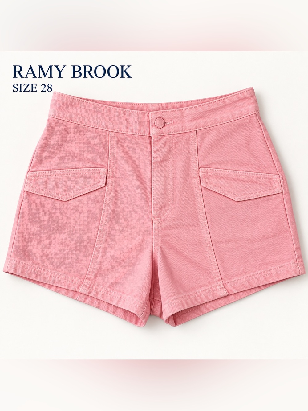 Ramy Brook Pink High-Rise Denim Shorts